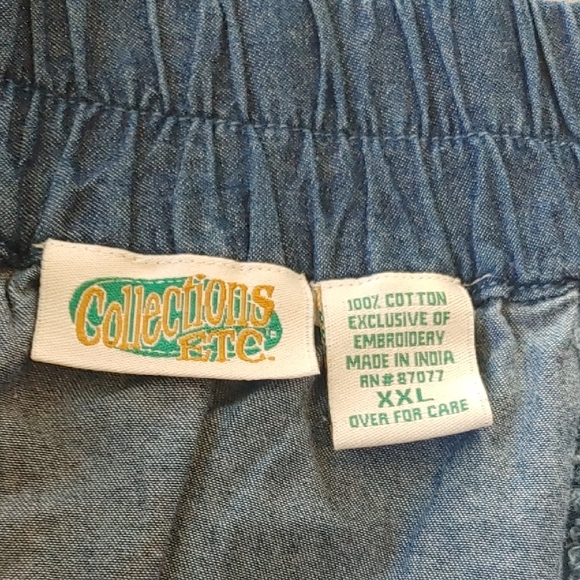 Vintage Collections Etc.Blue Skirt with White Floral Embroidery Sz XXL - Picture 2 of 12